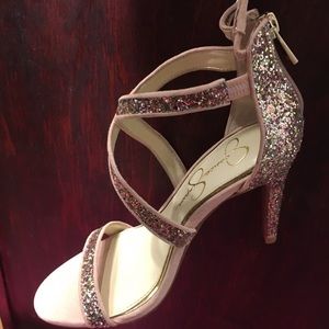 Jessica Simpson Glittery Blush Heels